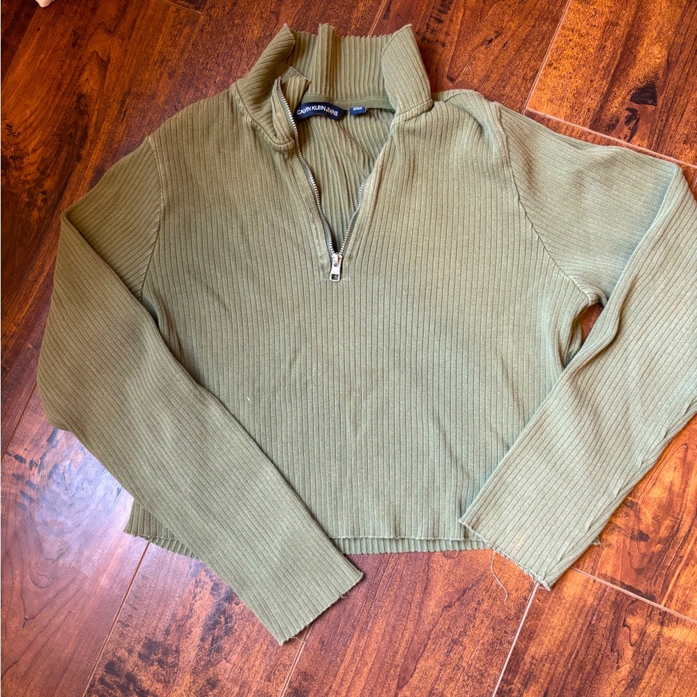 Green ribbed Calvin Klein Sweater
